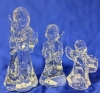 3 Glass Angel Figures with Instruments incl 2 Solid Glass Abott Collection | 4.2" - 7" Tall