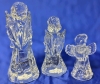 3 Glass Angel Figures with Instruments incl 2 Solid Glass Abott Collection | 4.2" - 7" Tall - 2