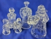 5 Hollow Glass Candle Holders : 4 Angels, 1 Santa Claus | 4" - 7.25" Tall - 2