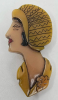 1920’s Hand Carved Bakelite Fashion Women’s Profile Brooch - 3