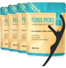 New 200pcs ( 50 Per Pack)| Eco-Friendly Dental Floss Pick |Biodegradable & Compostable, Bamboo Charcoal Flosser