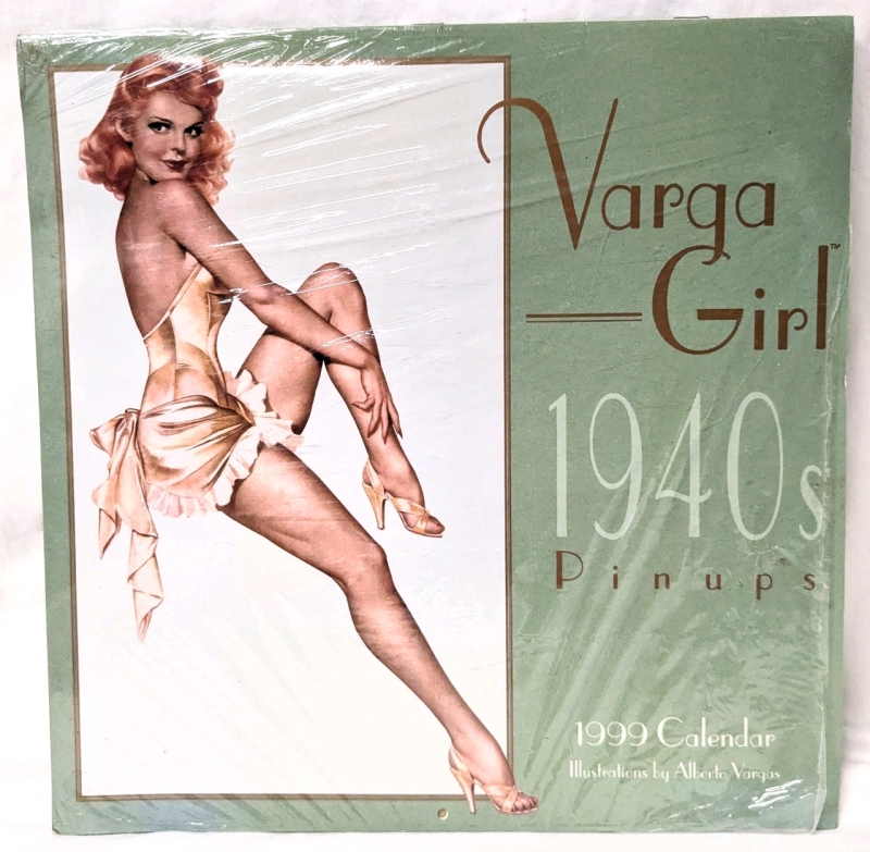 Vintage 1999 Varga Girl 1940's Pinup Calendar with Illustrations by Alberto Vargas | 12" x 12"