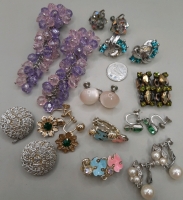 10 Pair of Vintage to Modern Earrings Good Condition