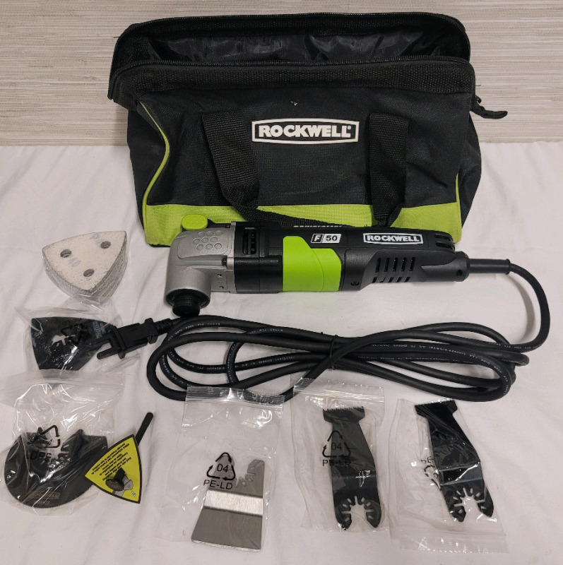 New - Rockwell 4.0 Amp Sonicrafter F50 Oscillating Multi-Tool, with Variable Speed, Hyperlock Clamping . Model # RK5142K . Tested Working