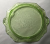 Uranium Green Glass Cake Plate - 6