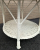 Glass Topped White Wicker Patio Table. 40.5" Across, 18" Tall. - 2