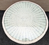 Glass Topped White Wicker Patio Table. 40.5" Across, 18" Tall. - 3