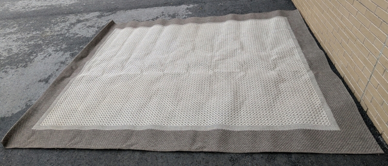 Indoor/Outdoor Grey/Brown Woven Polyester Rug | 94" x 124"