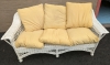 White Wicker Couch and Chair. Couch is 76" Wide, 33" Tall and 34" Deep. - 2