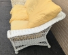 White Wicker Couch and Chair. Couch is 76" Wide, 33" Tall and 34" Deep. - 3