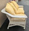 White Wicker Couch and Chair. Couch is 76" Wide, 33" Tall and 34" Deep. - 4