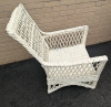 White Wicker Couch and Chair. Couch is 76" Wide, 33" Tall and 34" Deep. - 6