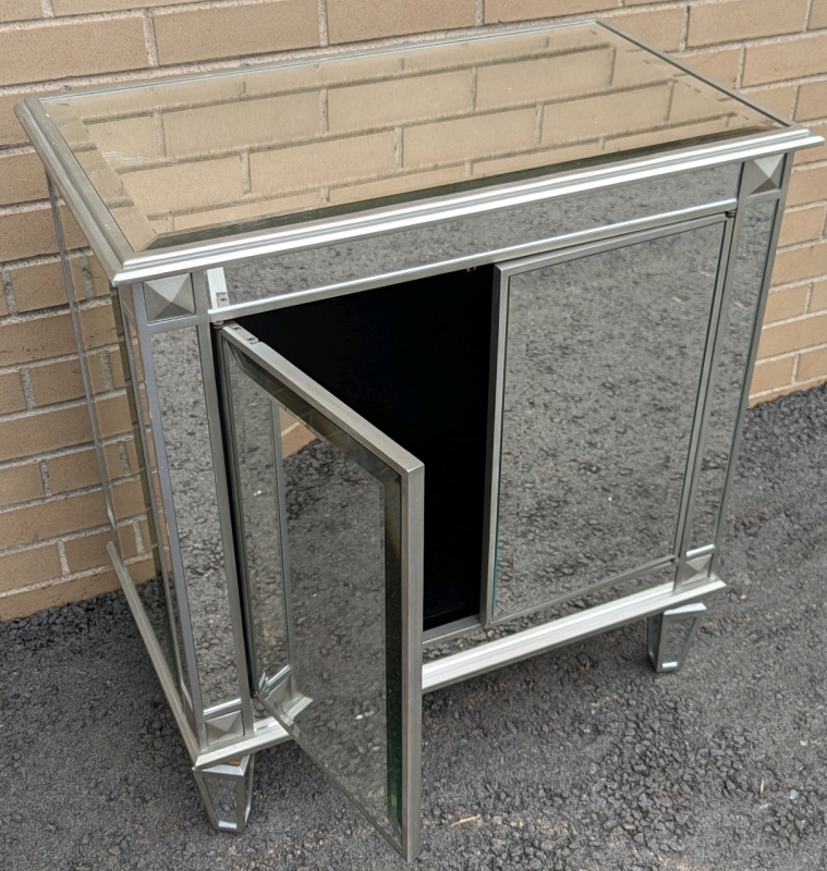 Mirrored Occasional Table. 28" x 16" x 30".