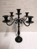 Black Metal Candelabra - 13.5" Wide & Long & 16.5" Tall