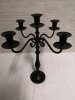 Black Metal Candelabra - 13.5" Wide & Long & 16.5" Tall - 3