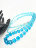 Magical Cut Crystal 925 Drop Earrings Blue faceted 28 inch Bead - 6