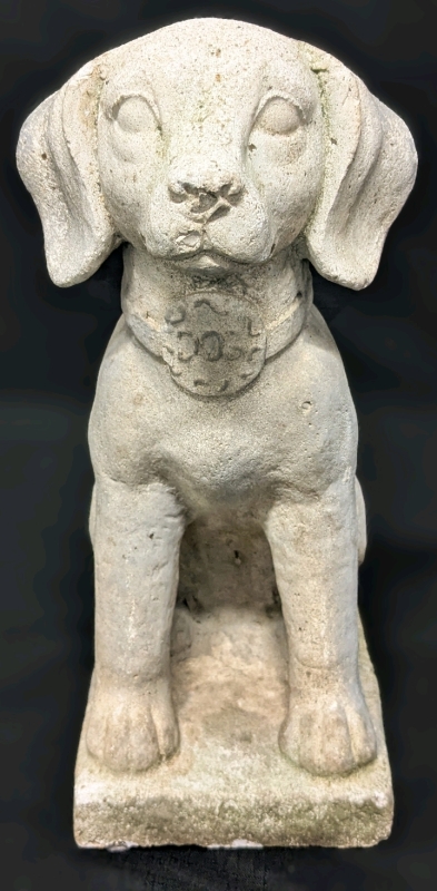 Cute and Relatively Lightweight Cement-Like Stone Guardian Dog | 13.75" Tall