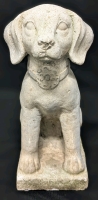 Cute and Relatively Lightweight Cement-Like Stone Guardian Dog | 13.75" Tall