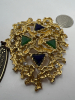 Amazing D&rsquo;Orlan Brutalist rhinestone Brooch Fancy Earrings - 4