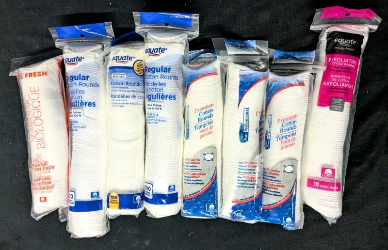 8 New Assorted Packages of Cotton Rounds