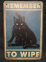 New | " Remember To Wipe " Bathroom Metal Wall Sign ( 8" x 12" )
