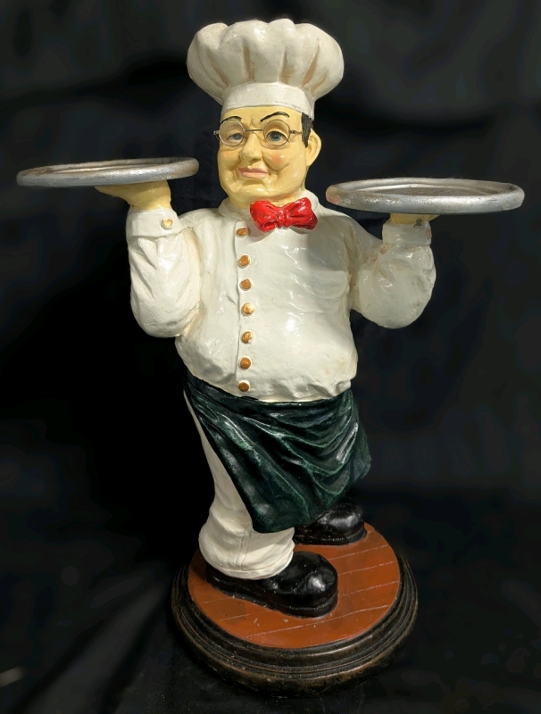 Large Kitschy Chef Greeter Statue | 26" Tall