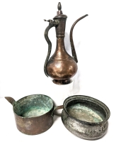 Vintage Copper : 2 Pots & Ewer / Pitcher | 5" - 18" Tall
