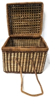 Large Vintage Wicker Picnic Basket | 12" x 13" x 11.75" Tall