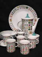 15 pc's Vintage Rosenthal Germany Floral Print Dishes - Teapot ++