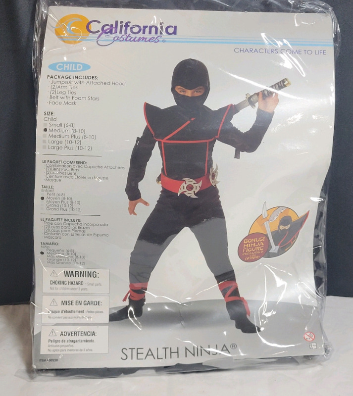 California Costumes Child NINJA Costume , Child Size Medium (8-10)