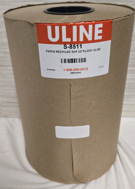 New | Uline Paper Recycled 12" x 1200 Feet Long | Model #S-8511