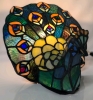 Stunning Tiffany-Style Stained Glass Peacock Accent Lamp | 9.75" x 10.25" x 8" Tall - 2
