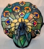 Stunning Tiffany-Style Stained Glass Peacock Accent Lamp | 9.75" x 10.25" x 8" Tall - 3