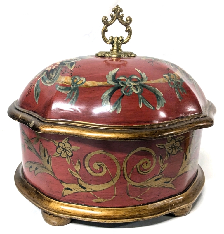 Large Modern Reproduction Trinket Box | 12" x 10.5" x 11" Tall