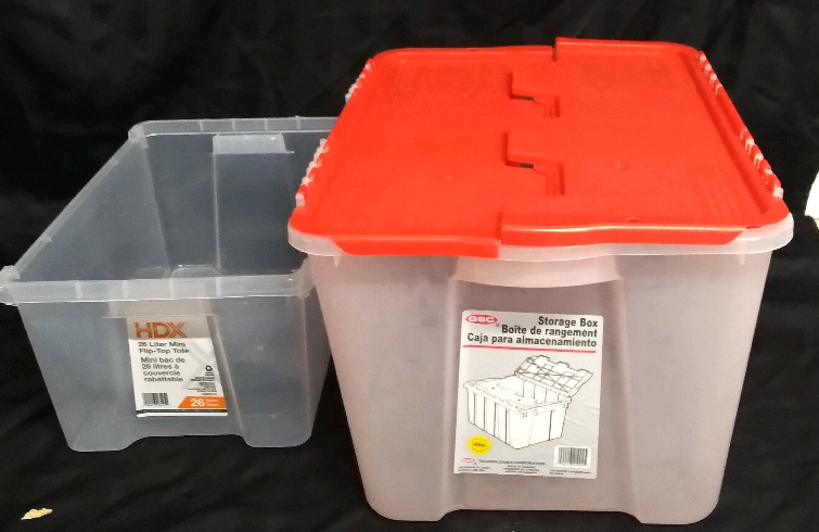 2 New Storage Bins GSC,HDX 26 Liters- Aproximently 40 Liters