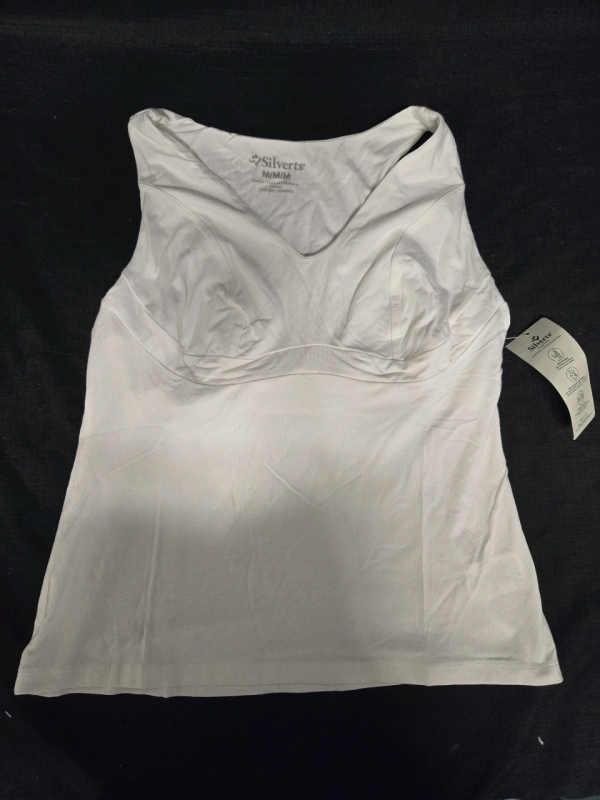 New | Silverts Medium Womens Sleeveless Tank Top With Built In Bra