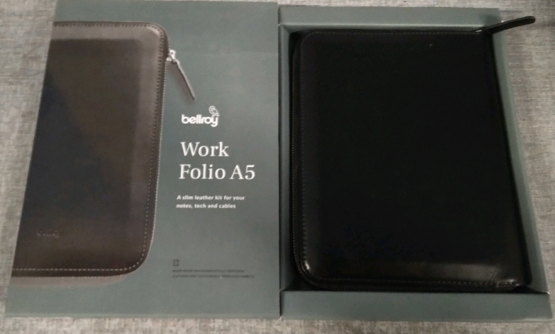 New Bellrot Work Folio A5 A Slim Leather Kit for your Notes Tech and Cables
