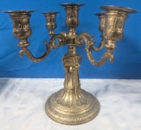 Vintage 5 Candle Metal Candleabra. 15" Tall. Tarnish Present.