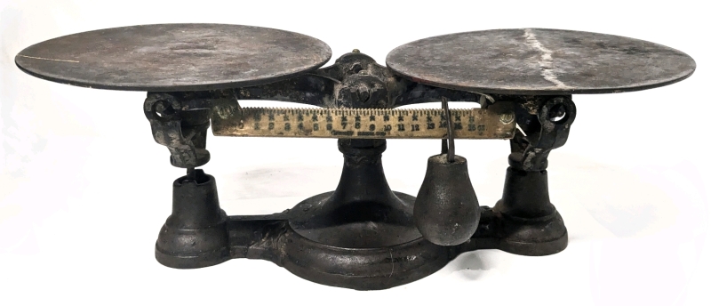 Antique Cast Iron Balancing Scale | 19.15" x 8.75" x 6.5" Tall