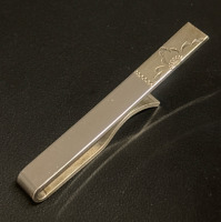 Sterling Silver Tie Clip with Diamond Cutting