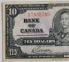 1937 Canadian Bank of Canada Ten Dollar Bank Note . Gordon-Towers . - 3