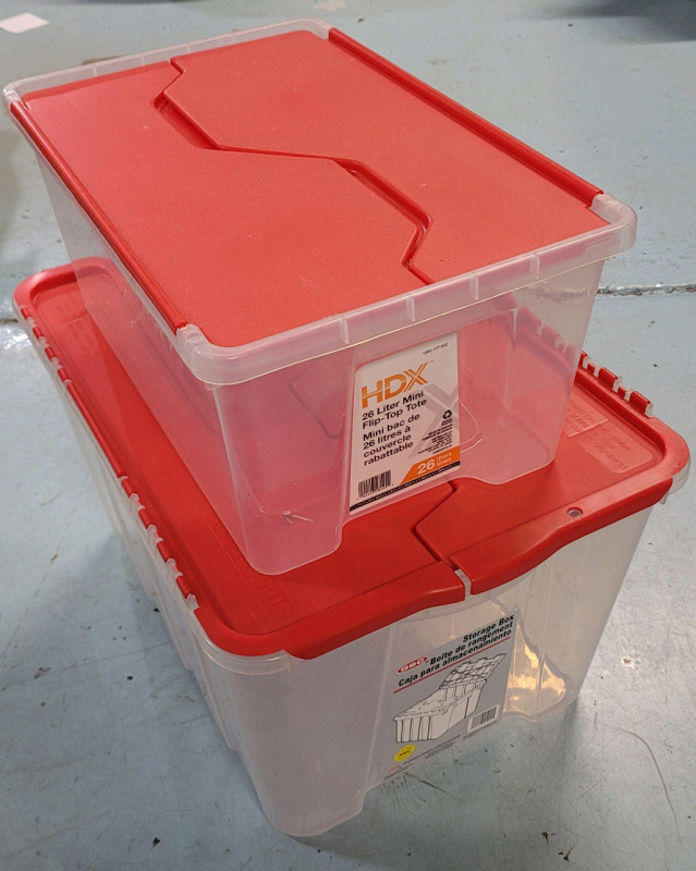 26L & 40L Flip-Top Storage Bins with Lids .