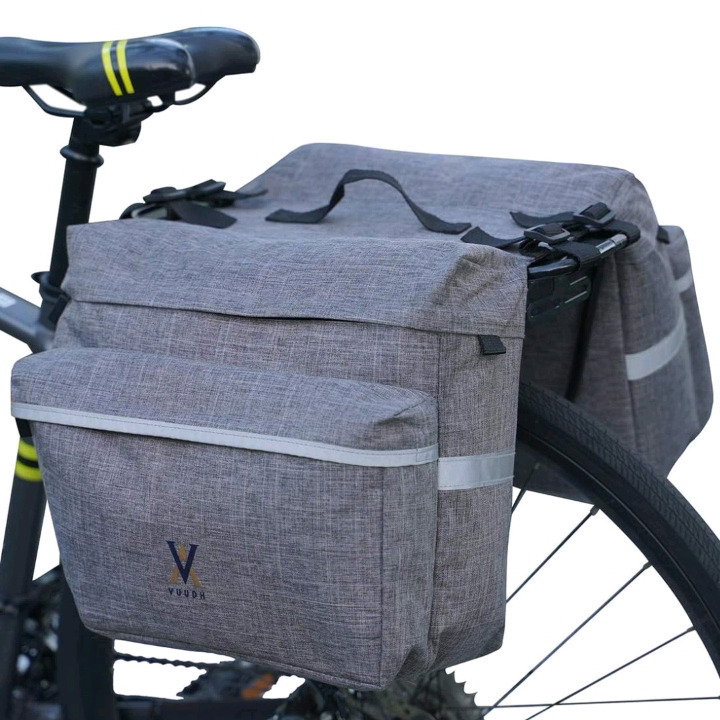 New | Vuudk Water-Resistant 27L Portable Bike Pannier Bag | Bike Rear Seat Saddle Bags