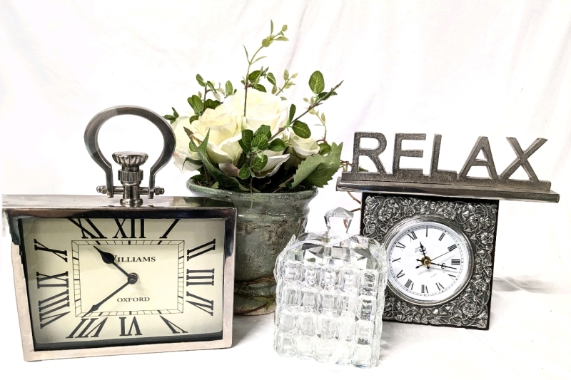 Home Decor & Clock Lot | inch Royal Selangor & Williams Oxford