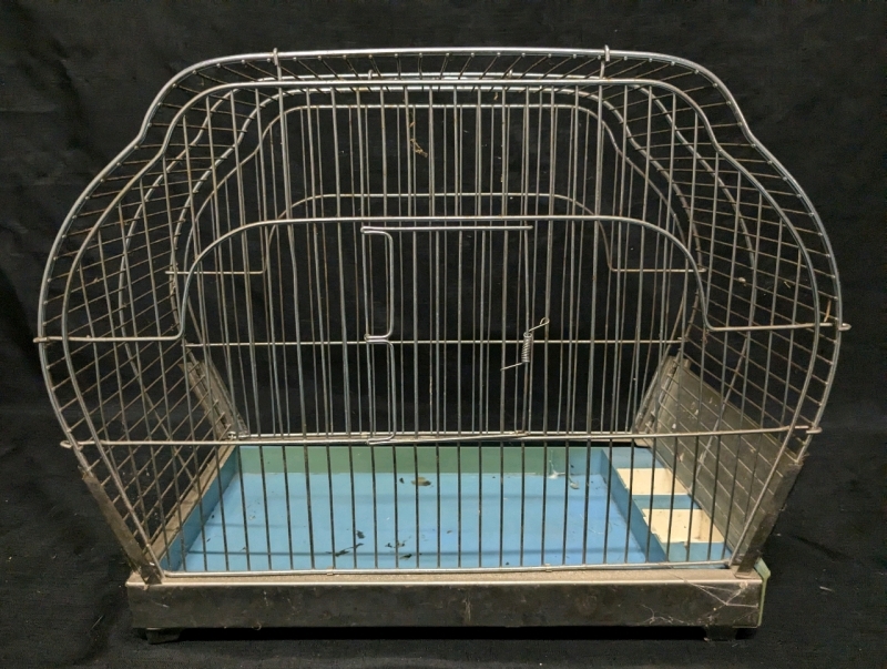 Vintage Duelli Bird Cage with Removable Slide-Out Base & Spring-Close Door | 18" x 8.75" x 14" Tall