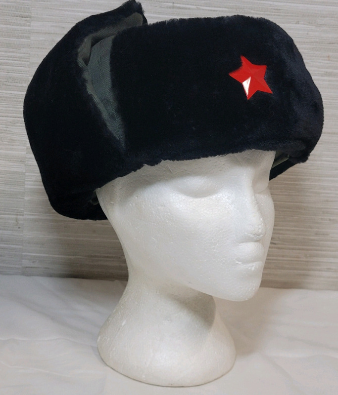 Soviet Winter Bomber Hat Reproduction Pilot Russia Trapper Cap w/Ear Flaps . Adult Size