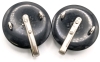 Vintage Silver Tone + Black Brooch & 2 Large Carved Black Bakelite Marque Deposee Buttons Converted to Have Hooks (?) - 4