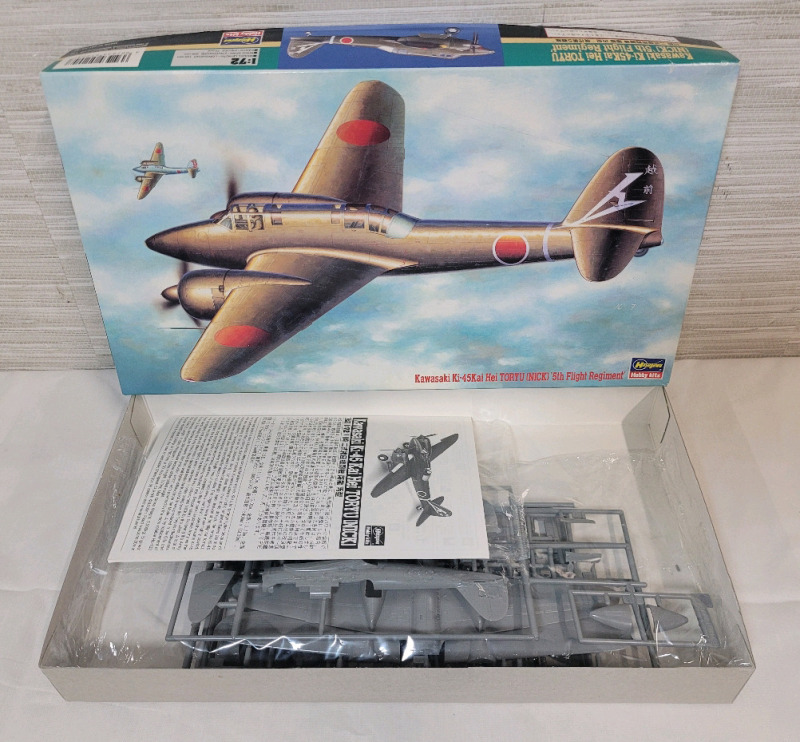 New - Hasegawa " Kawasaki Ki-45Kai Hei TORYU (NICK) ' 5th Flight Regiment' Model Kit , 1:72 Scale