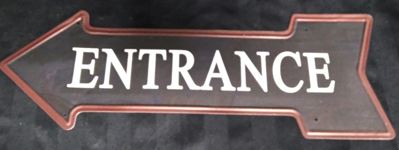 As New Arrow Entrance Metal Tin Sign 18"x6"