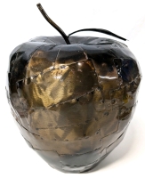 Neat Large Hollow Patched Metal Apple Home Decor | 10.25" Tall